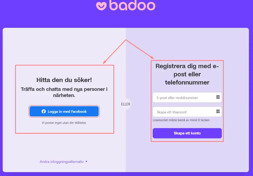 Hur du registrerar dig på Badoo