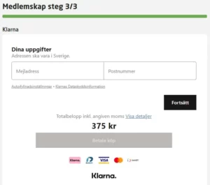 skapa fullständingt medlemskap steg 3